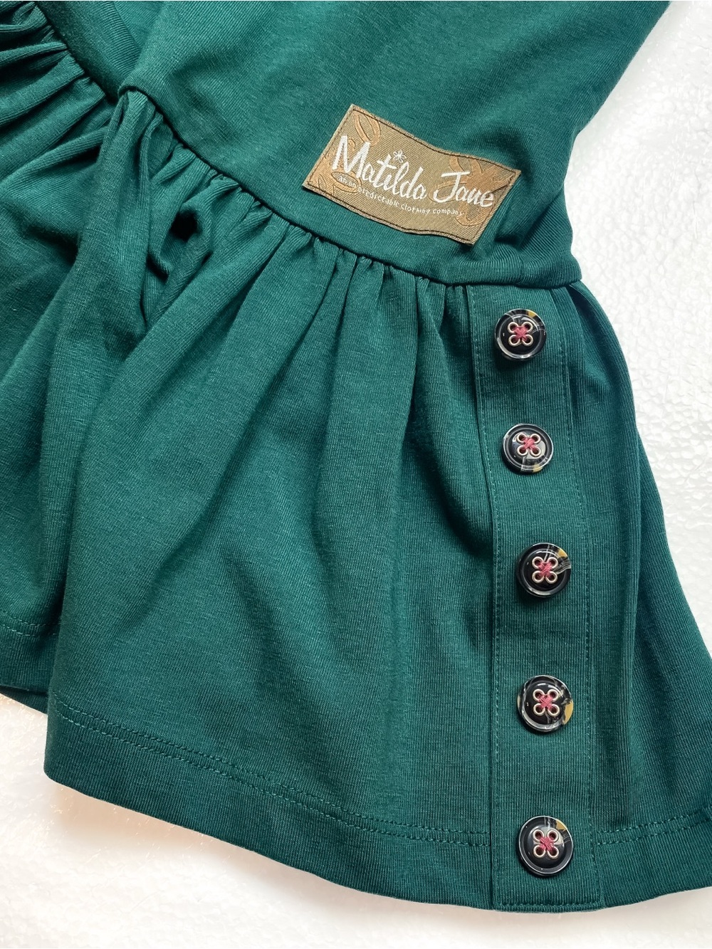 Matilda Jane Women’s Emerald Big Ruffles Pants with Button Details - Picture 4 of 9